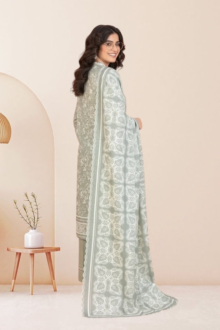 3PC Khaddar Suit-Printed (Unstitched) - Image 4