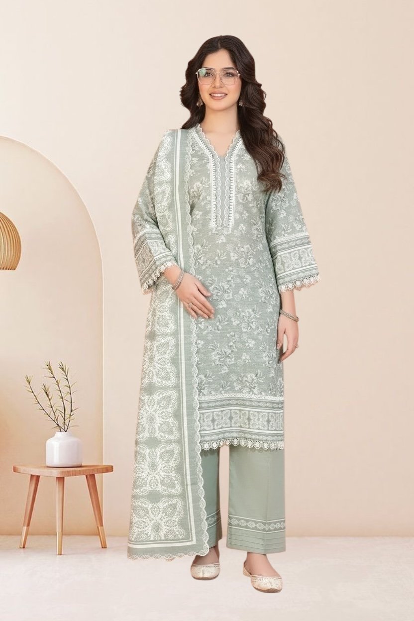 3PC Khaddar Suit-Printed (Unstitched)
