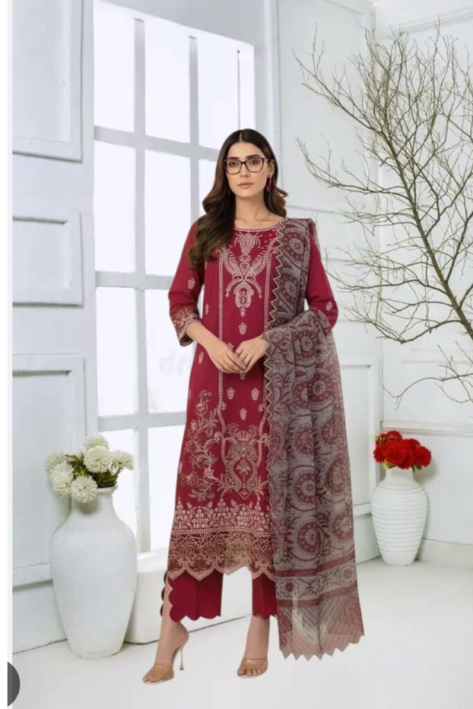 3PC Lawn Suit-Embroidered (Unstitched)