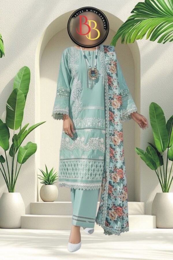 3PC Lawn Suit-Embroidered (Unstitched)
