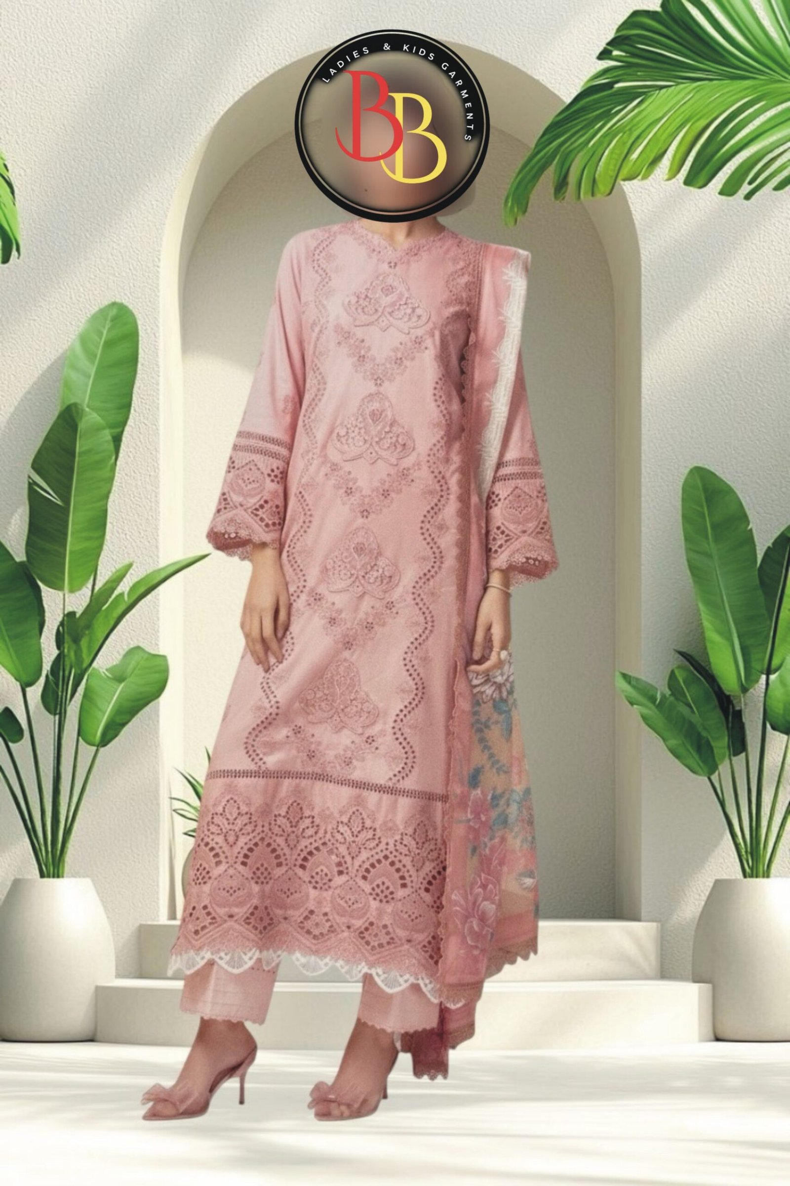 3PC Lawn Suit-Embroidered (Unstitched)