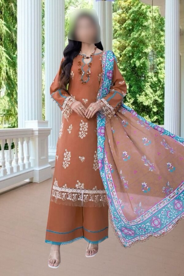 3PC Lawn Suit-Embroidered (Unstitched)