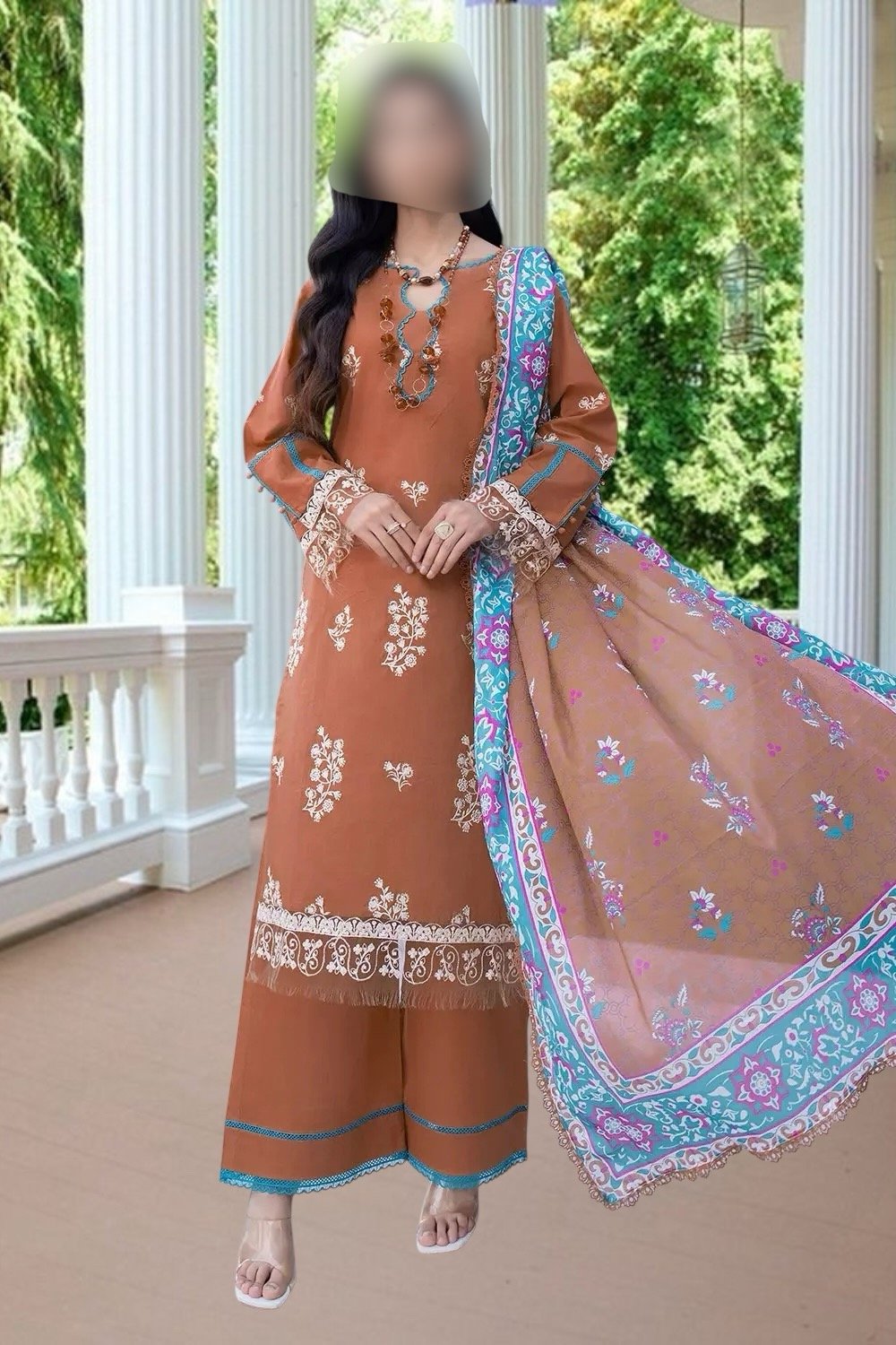 3PC Lawn Suit-Embroidered (Unstitched)