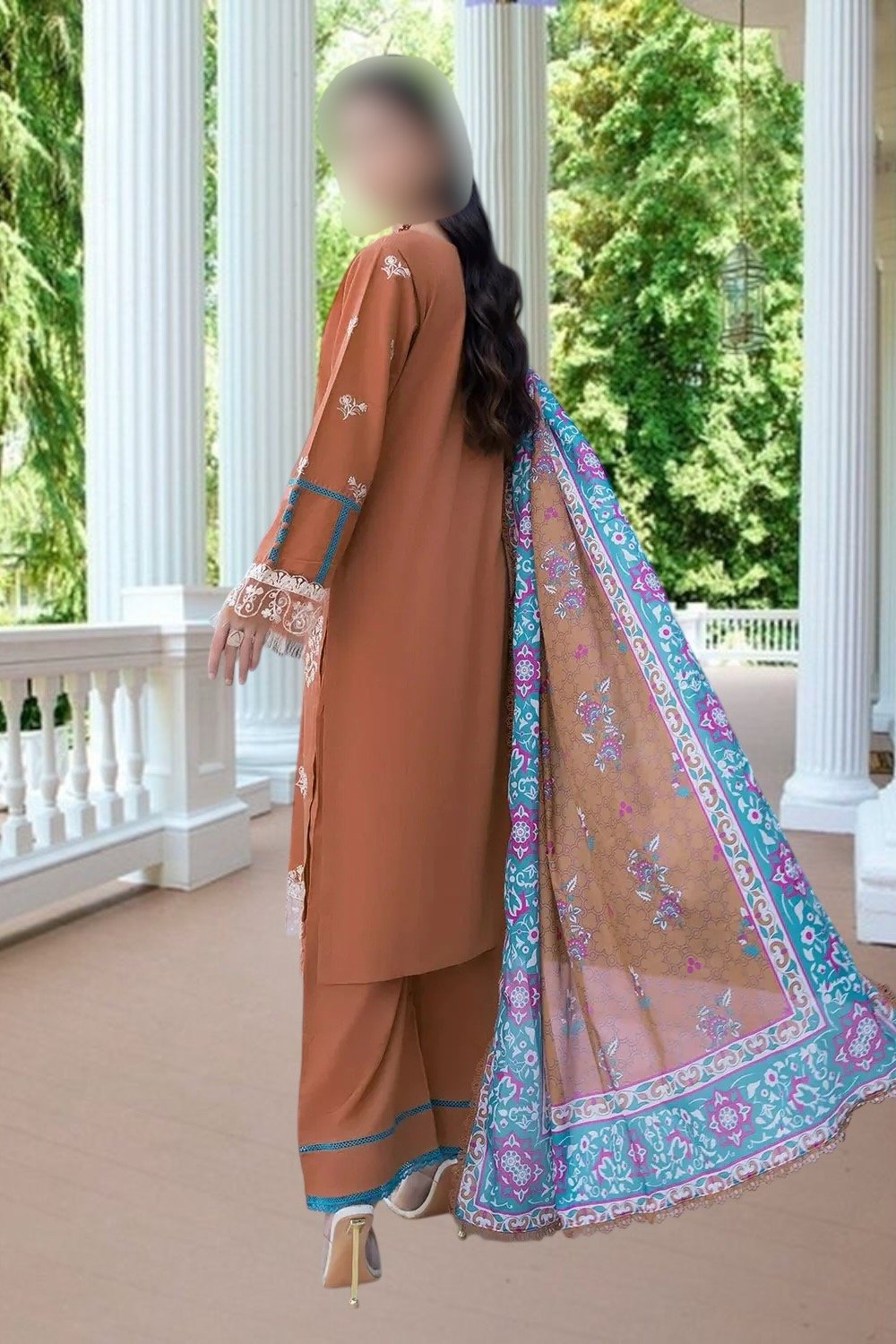 3PC Lawn Suit-Embroidered (Unstitched) - Image 3