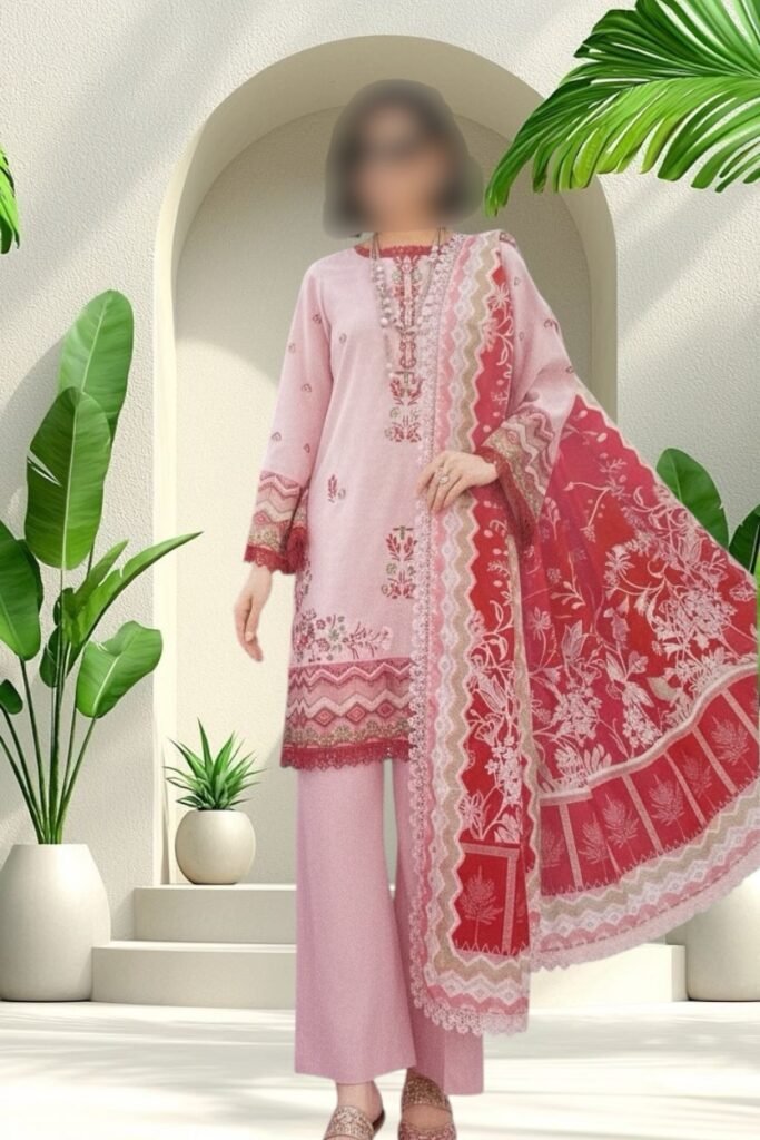 3PC Lawn Suit-Embroidered (Unstitched)