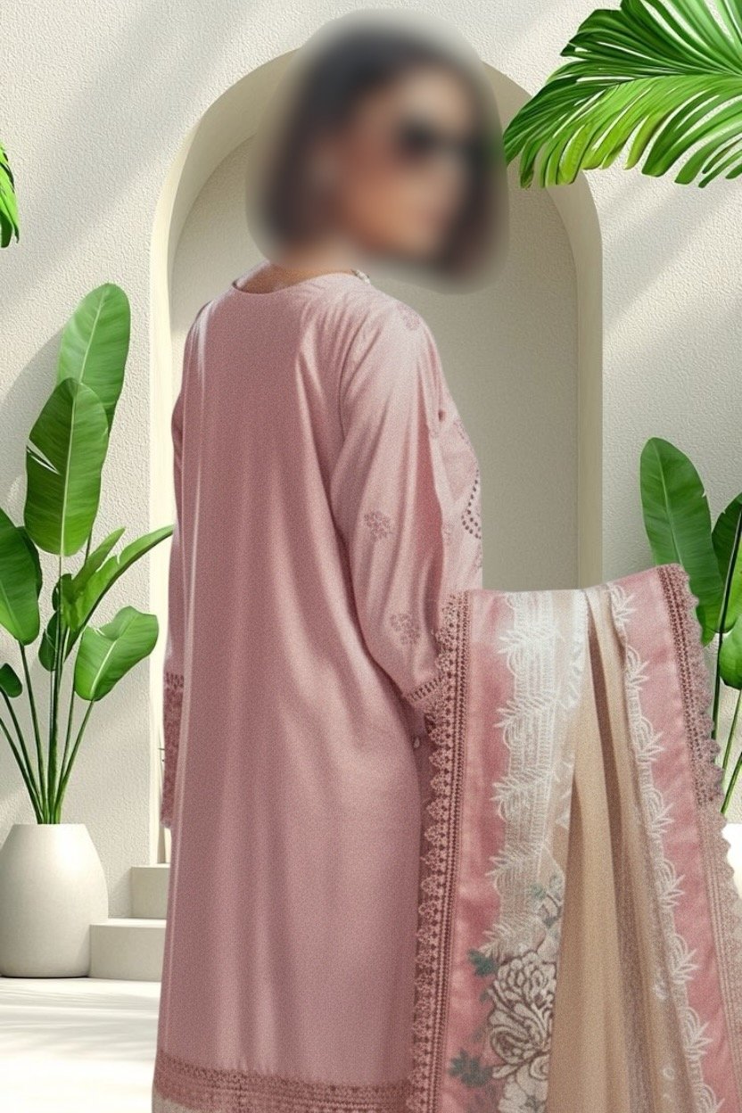 3PC Lawn Suit-Embroidered (Unstitched) - Image 2