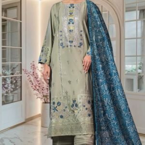 3PC Cambric Suit-Embroidered (Unstitched)