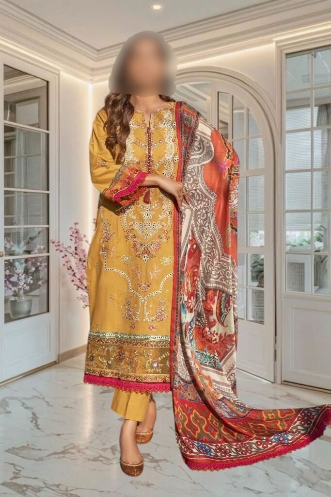 3PC Lawn Suit-Embroidered (Unstitched)