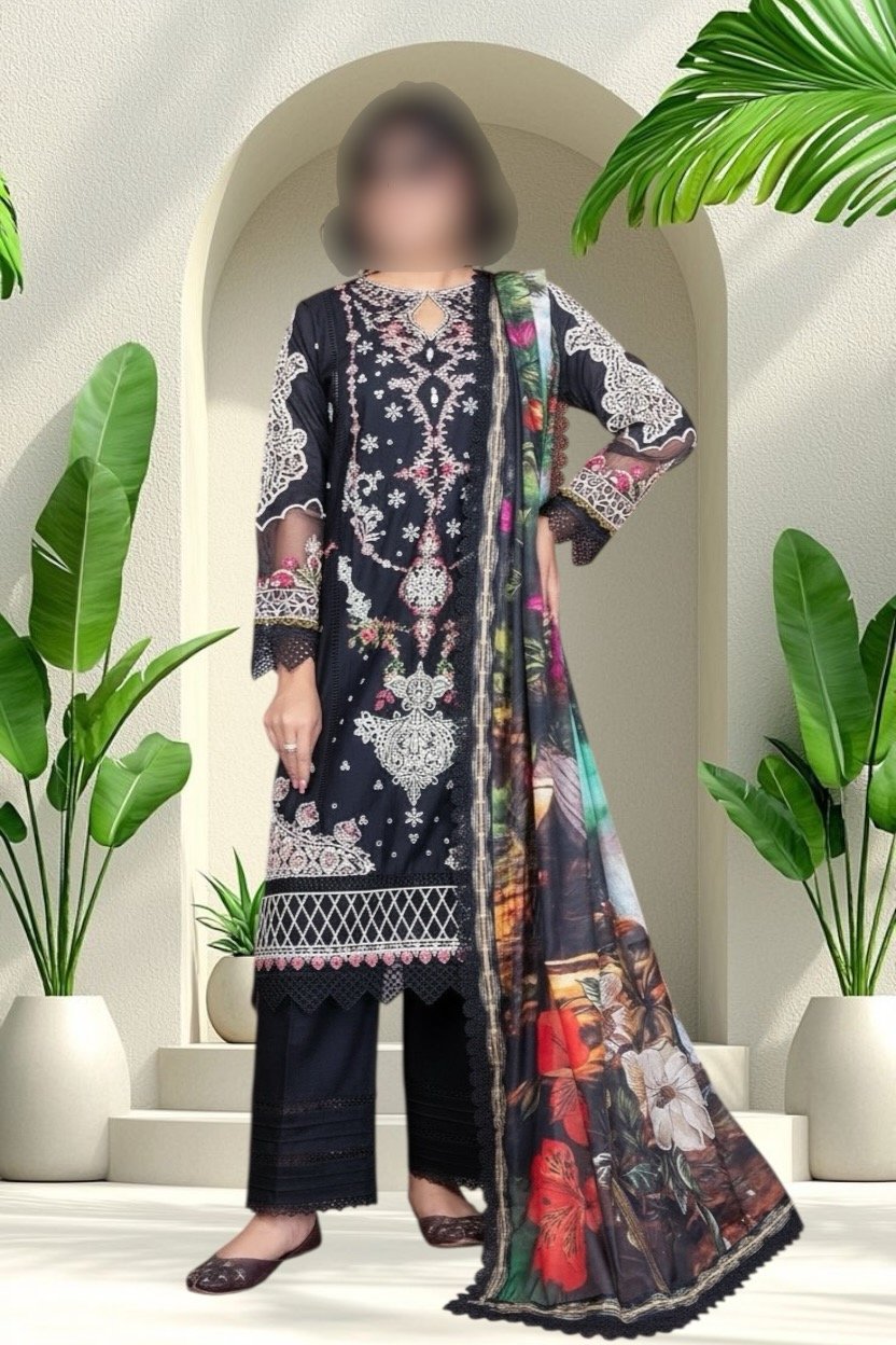 3PC Lawn Suit-Embroidered (Unstitched)