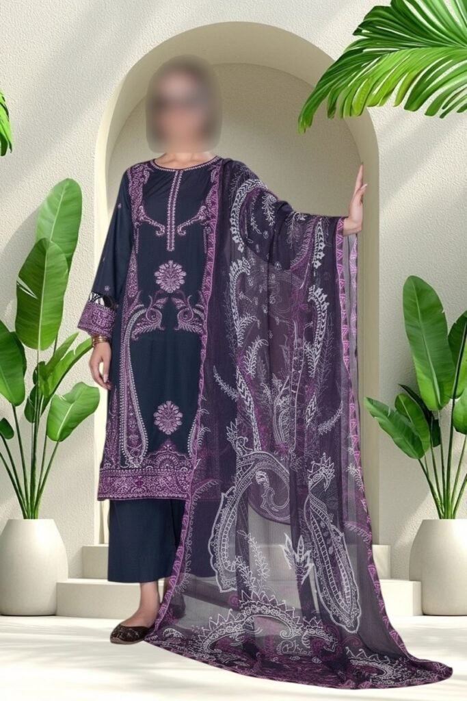 3PC Lawn Suit-Embroidered (Unstitched)