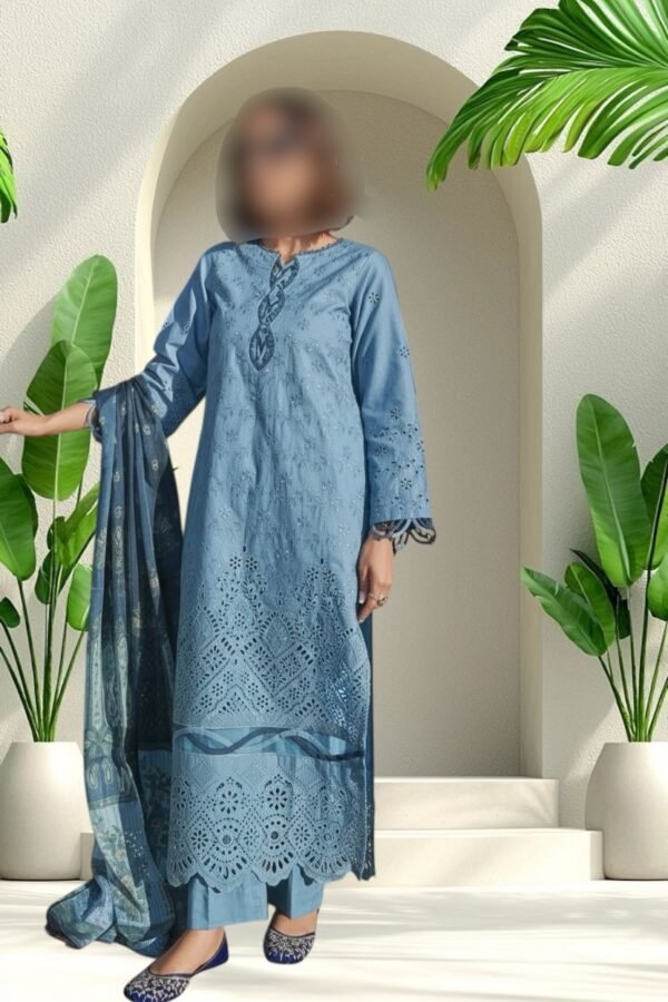 3PC Lawn Suit-Embroidered (Unstitched)