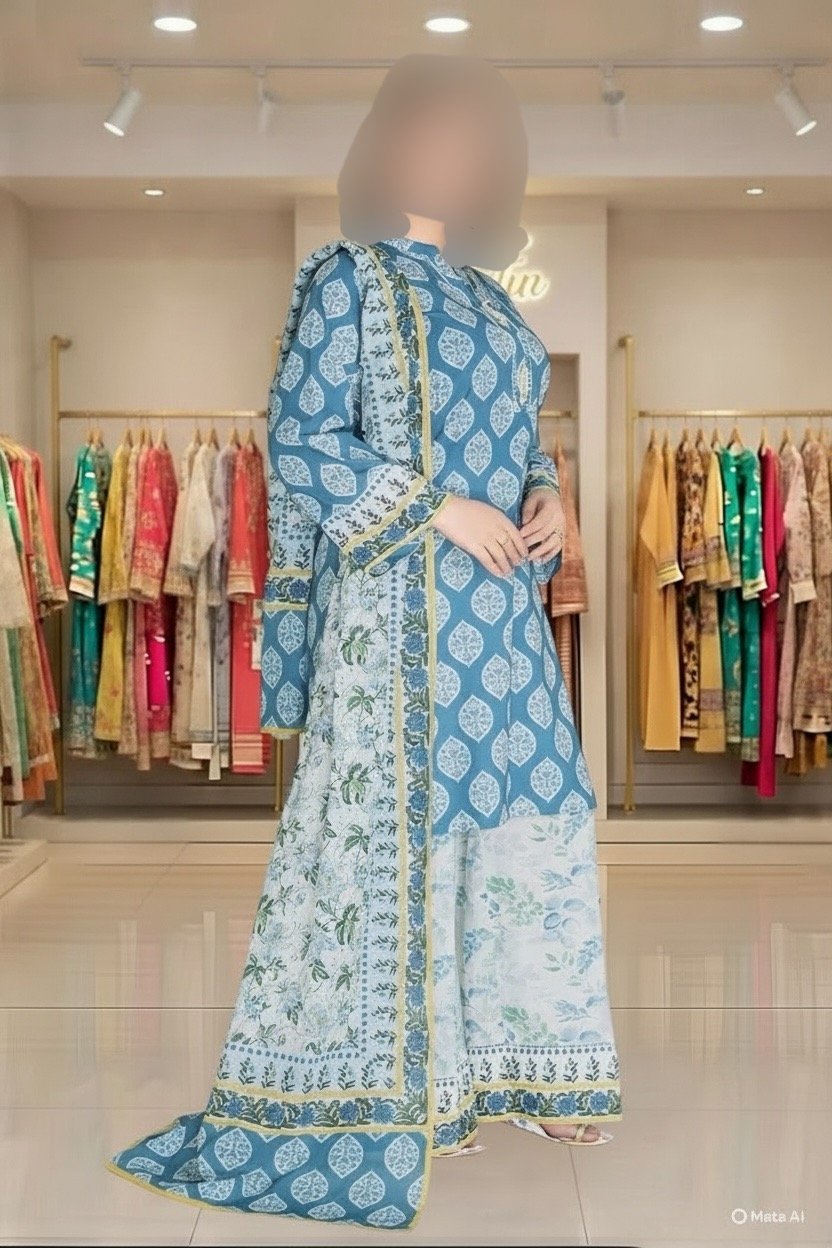 3PC Lawn Suit-Printed (Unstitched) - Image 4
