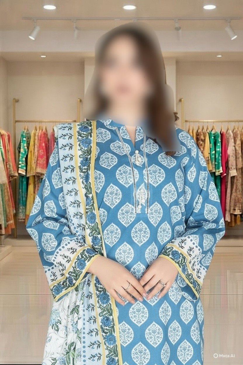 3PC Lawn Suit-Printed (Unstitched) - Image 2