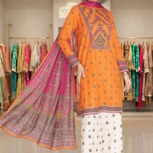 3PC Lawn Suit-Printed (Unstitched)