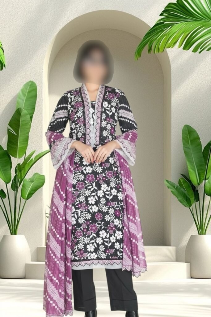 3PC Lawn Suit-Printed (Unstitched)