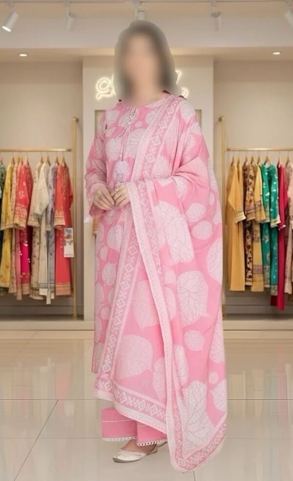 3PC Lawn Suit-Printed (Unstitched)