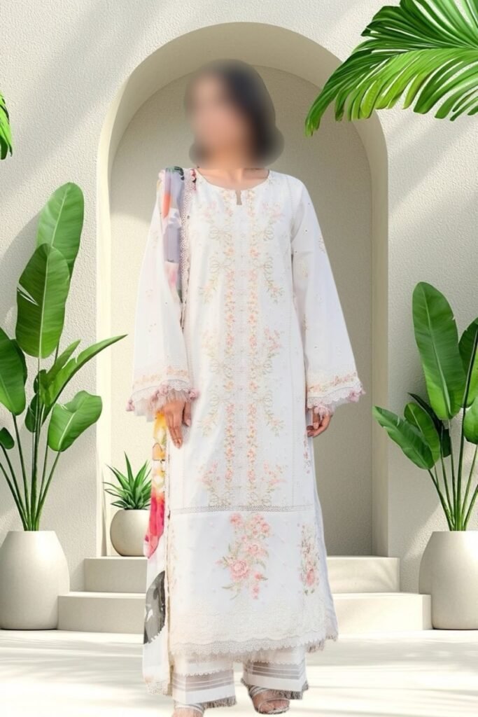 3PC Lawn Suit-Embroidered (Unstitched)