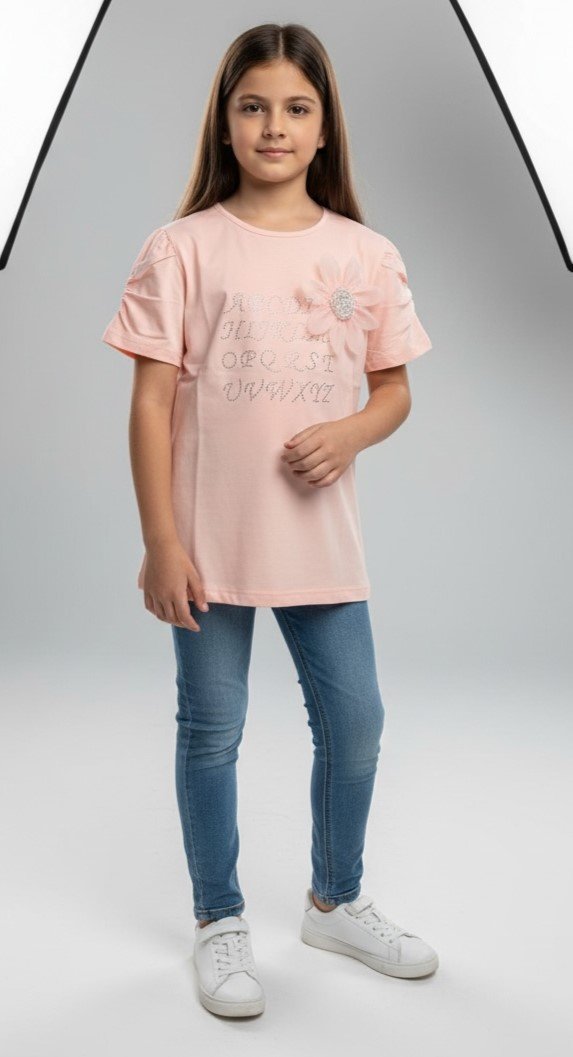 Shirt with Flower Applique Imported (KK1056)