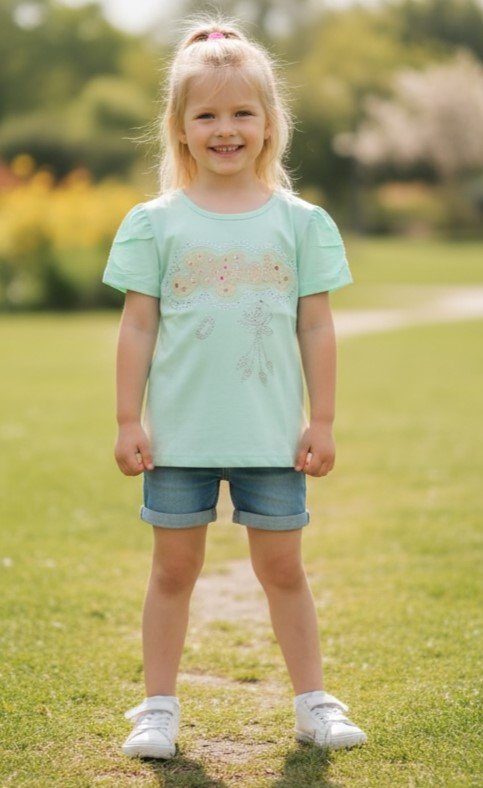 Girls Jersey Cotton Shirt Imported (KK1061)
