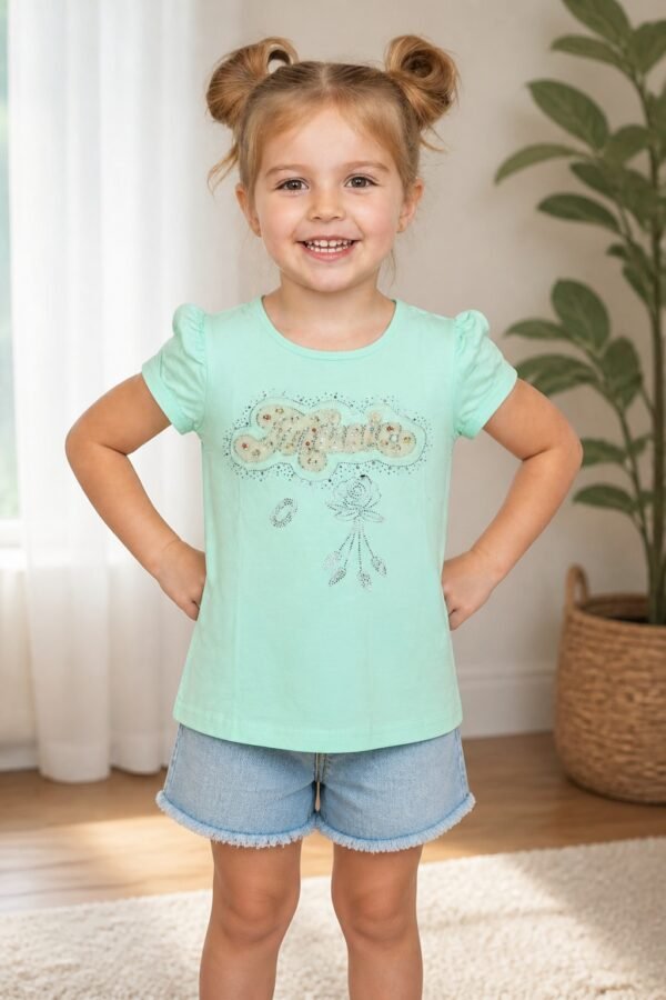 Girls Jersey Cotton Shirt Imported (KK1061)