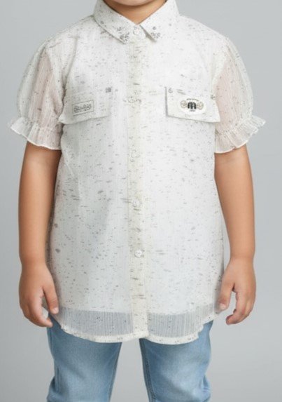 Girls Shirt (Jacket Style Shirt) Mix Jersey Cotton Imported (KK1072)