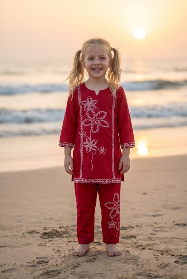 2PC Suit Embroidered Soft Cotton Suit  (KK1074)