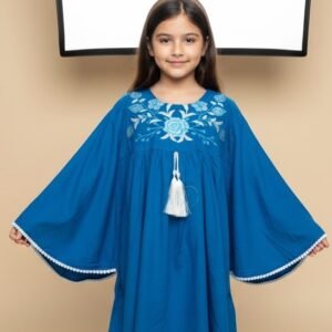 Butterfly Style Girls Shirt Cotton Lawn Embroidered (KK1077)