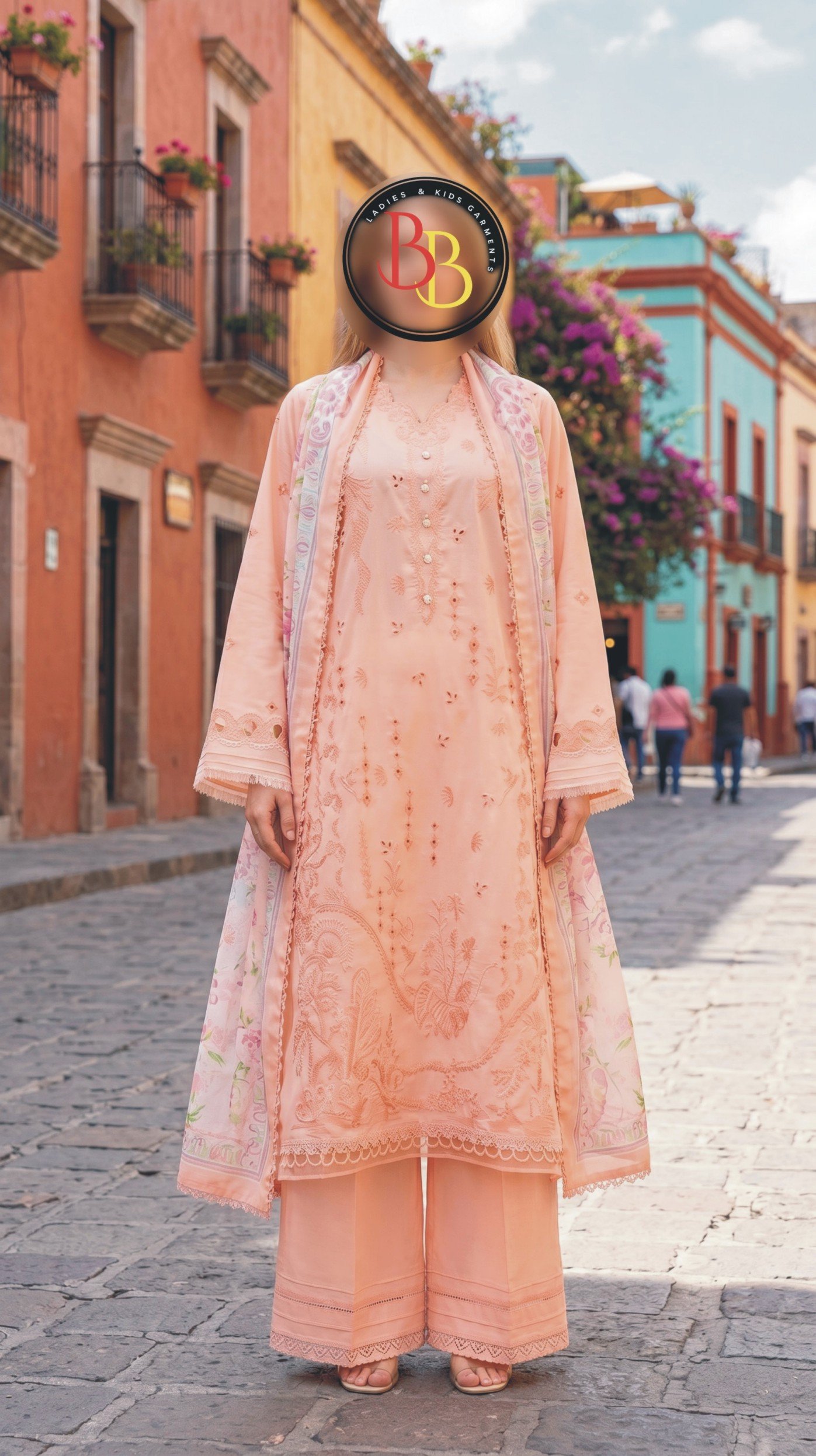 3PC Lawn Suit-Printed (Unstitched) (LS1104)