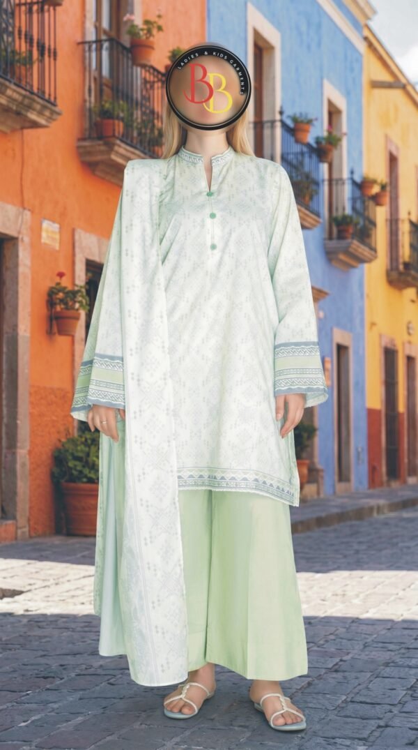 3PC Lawn Suit-Printed (Unstitched) (LS1111)