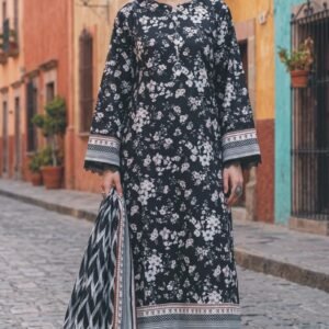 3PC Lawn Suit-Printed (Unstitched) (LS1114)