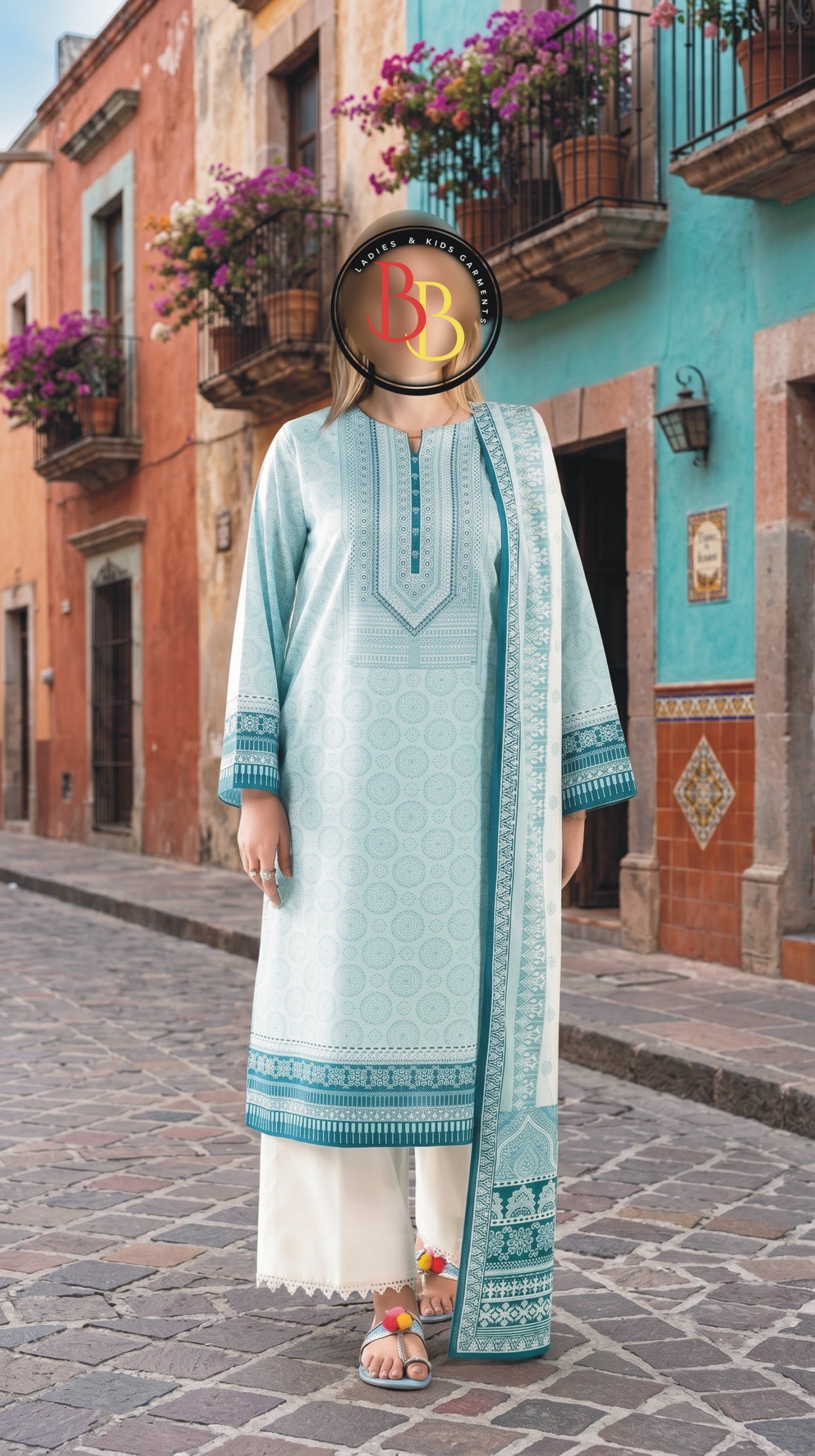 3PC Lawn Suit-Printed (Unstitched) (LS1116)