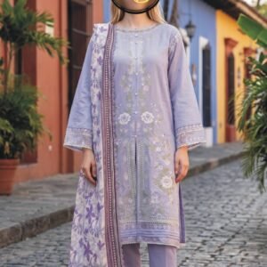 2PC Cambric Embroidered & Printed Unstitched (LS1122)